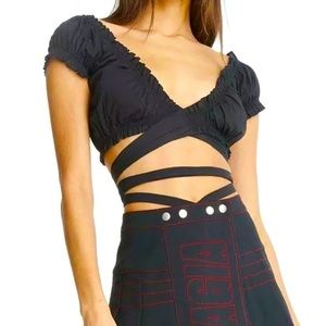 Very Nice I AM GIA Black Bindi 2.0 Wrap Style Top